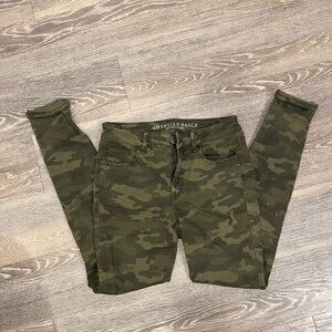 American Eagle Outfitters Green Skinny Jeans Camouflage